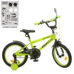 Велосипед дитячий Profi Kids Dino d=16, салатово-чорний (мат), код: Y1671-MP