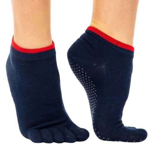 Шкарпетки для йоги з закритими пальцями FitGo, темно-синій, код: FI-9937_DBL