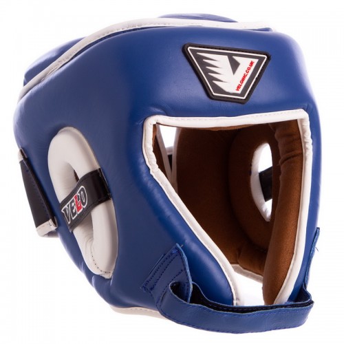 Шолом боксерський відкритий Velo шкіряний з посиленим захистом макушки XL, синий, код: VL-8195_XLBL
