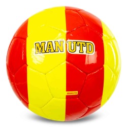 М"яч футбольний Ballonstar Manchester United Crystal №5 PU, жовтий-червоний, код: FB-7958