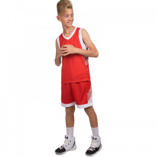 Форма баскетбольна дитяча PlayGame Lingo 2XS (ріст 140), червоний-білий, код: LD-8017T_2XSRW-S52