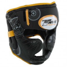 Шолом боксерський з повним захистом Twins PVC S, чорний-жовтий, код: BO-9481_SY