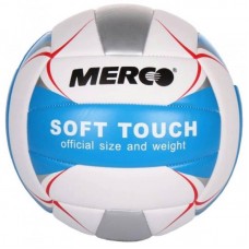 М"яч волейбольний Merco Soft Touch, розмір 5, білий-сірий-блакитний, код: 8591792369311