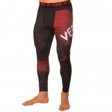 Компресійні штани тайтси чоловічі Venum M, зріст 165-170, чорний-червоний, код: 8236_MBKR