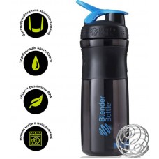 Шейкер спортивний (пляшка) BlenderBottle SportMixer Flip 28oz/820ml Black/Cyan, код: SM 28oz Black/Cyan-PP