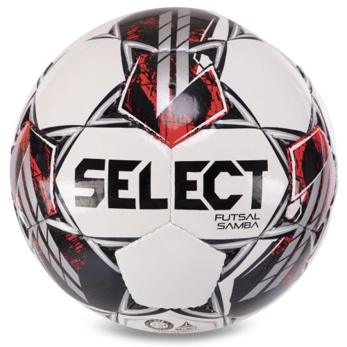М'яч для футзалу Select Futsal Samba FIFA Basic №4, білий-сірий, код: Z-Samba-WGR