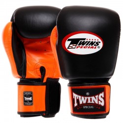 Рукавички боксерські шкіряні Twins 16 унцій, помаранчевий-чорний, код: BGVL3-2T_16ORBK