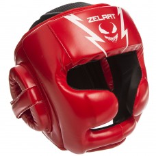 Шолом боксерський з повним захистом Zelart L, червоний-білий, код: BO-1375_LR-S52