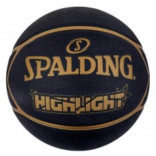 М"яч баскетбольний Spalding Highlight №7, чорний-золотий, код: 689344405414