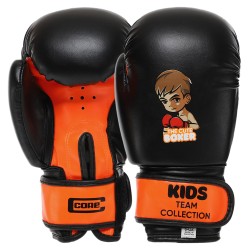 Рукавички боксерські Core Kids 2 унцій, чорний-помаранчевий, код: BO-8543_2OR