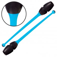 Булави для художньої гімнастики FitGo 350 мм, блакитний-чорний, код: C-0964_NBK