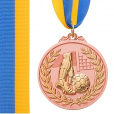 Медаль спортивна зі стрічкою PlayGame Футбол бронзова, код: C-7030_B