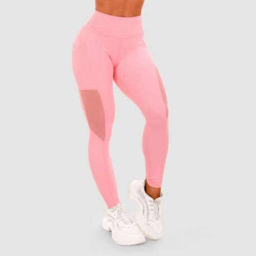 Легінси жіночі GymBeam Clothing Mesh Panel Pink L, рожевий, код: 220034-GB