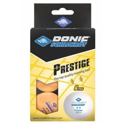Кульки для настільного тенісу Donic Prestige 2*, 6шт, жовтий+білий., код: 608523-WS
