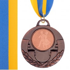 Медаль спортивна зі стрічкою PlayGame Aim Танці бронзова, код: C-4846-0052_B Медаль спортивна зі стрічкою PlayGame Aim Танці бронзова, код: C-4846-0052_B