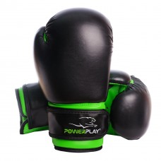 Боксерські рукавиці PowerPlay JR чорно-зелені, 6 унцій, код: PP_3004JR_6oz_Black/Green