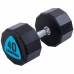 Гантелі цільні професійні з поліуретановим покриттям LiveUp 2х40кг, чорний-синій, код: LP8003-40-S52