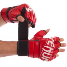 Рукавички гібридні Venum для єдиноборств ММА шкіряні XL, червоний, код: VN-0014_XLR Рукавички гібридні Venum для єдиноборств ММА шкіряні XL, червоний, код: VN-0014_XLR