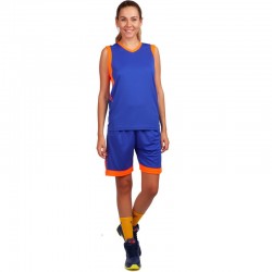 Форма баскетбольна жіноча PlayGame Lingo Lingo XL (ріст 160-165), синій-помаранчевий, код: LD-8217_XLBLOR