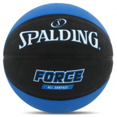 М"яч баскетбольний гумовий Spalding Force №7, чорний-синій, код: 84545Z