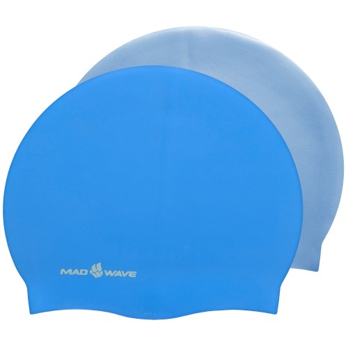 Шапочка для плавання двостороння силіконова для дорослих MadWave Reverse Champion блакитний-срібний, код: M055001_NGR Шапочка для плавання двостороння силіконова для дорослих MadWave Reverse Champion блакитний-срібний, код: M055001_NGR