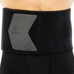 Пояс для тренажерного залу та схуднення LiveUp Sweat Waist Trimmer 1250x195x5мм, чорний-сірий, код: LP8718