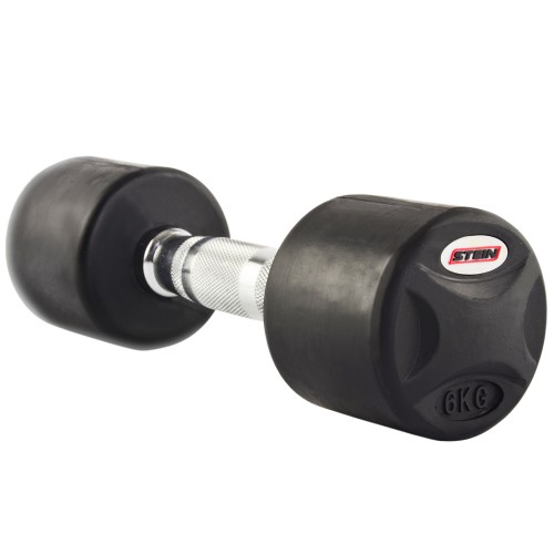 Гантель прогумована з хромованою ручкою Stein 1х6 кг, чорний, код: DB3051-6-ST Гантель прогумована з хромованою ручкою Stein 1х6 кг, чорний, код: DB3051-6-ST