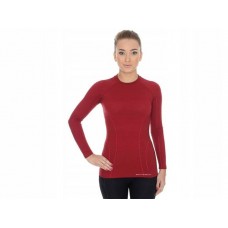 Термофутболка з довгим рукавом жіноча Brubeck Active Wool M, цегляно-червоний, код: LS12810-brick red-M