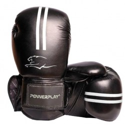 Боксерські рукавиці PowerPlay чорний-білий, 12 унцій, код: PP_3016_12oz_Black/White