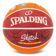 М"яч баскетбольний гумовий Spalding Sketch Crack №7, червоний, код: 84451Y-S52 М"яч баскетбольний гумовий Spalding Sketch Crack №7, червоний, код: 84451Y-S52