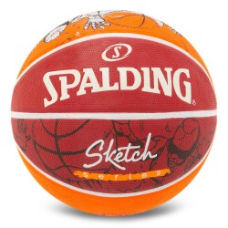 М"яч баскетбольний гумовий Spalding Sketch Crack №7, червоний, код: 84451Y-S52 М"яч баскетбольний гумовий Spalding Sketch Crack №7, червоний, код: 84451Y-S52
