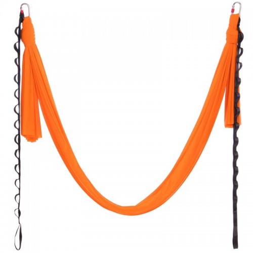 Гамак для йоги зі стропами та кріпленням до стелі FitGo Antigravity Yoga 5100х3070 мм, помаранчевий, код: DH6026-1_OR