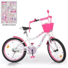 Велосипед дитячий Profi Kids Unicorn d=20, біло-малиновий, код: Y20244-1-MP