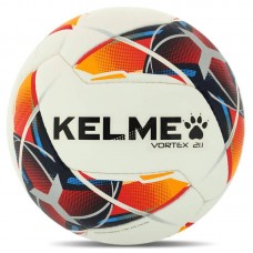М"яч футбольний Kelme Vortex 21.1 №5 PU, білий-червоний, код: 8101QU5003-9423-5-S52