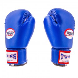Боксерські рукавички Twins 6oz, синій., Код: TW-6B-1-WS