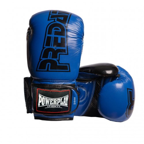 Боксерські рукавиці PowerPlay сині карбон 14 унцій, код: PP_3017_14oz_Blue