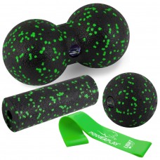 Набір для масажу та йоги PowerPlay EPP (2 м"ячики + валик масажер 15x5,3 см) Green + резинка 5.5 кг., код: PP_4091_Green Набір для масажу та йоги PowerPlay EPP (2 м"ячики + валик масажер 15x5,3 см) Green + резинка 5.5 кг., код: PP_4091_Green