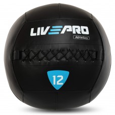 М"яч набивний медичний для кросфіту LiveUp 12кг, чорний, код: LP8103-12