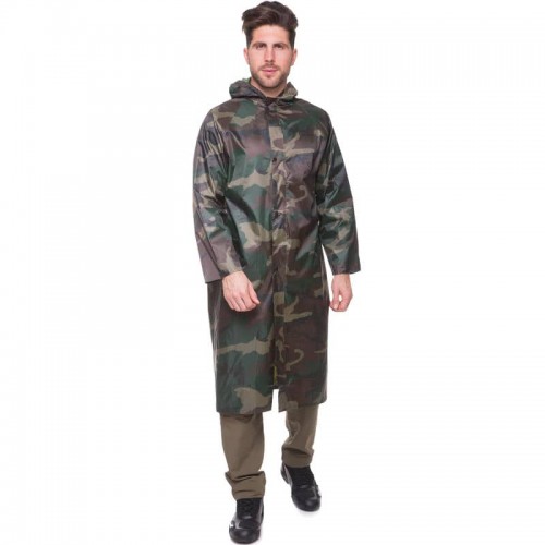 Плащ від дощу Tactical L-XL, Камуфляж Woodland, код: TY-0531_KW