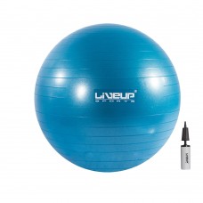 Фітбол LiveUp Anti-Burst Ball (насос в комплекті) 550 мм, синій, код: 6951376103656