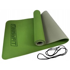 Килимок для йоги та фітнесу двошаровий EasyFit 1830х610х6 мм, зелений-сірий, код: EF-1924-GNGY