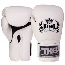 Рукавички боксерські Top King Super Air шкіряні 16 унцій, белый, код: TKBGSA_16W-S52