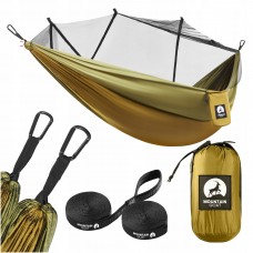 Гамак туристичний одномісний підвісний з москітною сіткою Mountain Goat 270x140 см, оливковий, код: P-5905973403153