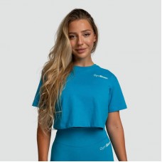 Футболка жіноча укорочена GymBeam Clothing Limitless XL, аквамарин, код: 8586024625945