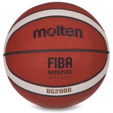 Мяч баскетбольный резиновый Molten №6, коричневый, код: B6G2000-S52