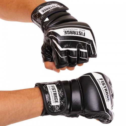 Рукавиці для змішаних єдиноборств MMA Fistrage M, чорний, код: VL-4296_MBK