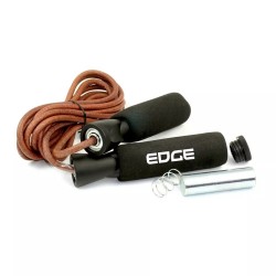 Скакалка шкіряна Edge Pro Line 300см з обважювачами, чорна, код: ESK-2