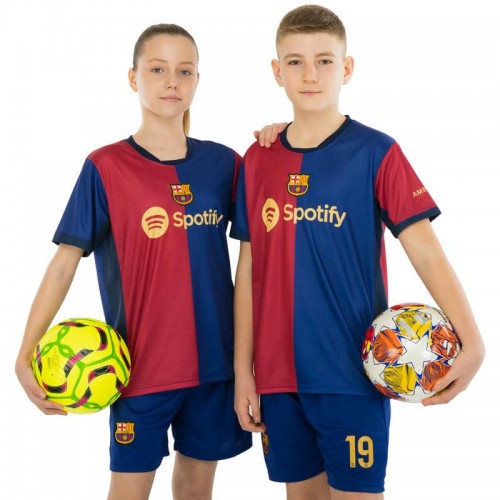 Форма футбольна дитяча PlayGame із символікою Barcelona Yamal 19 домашня 2025, розмір 28, зріст 145-150, синій-бордовий, код: CO-4628_28