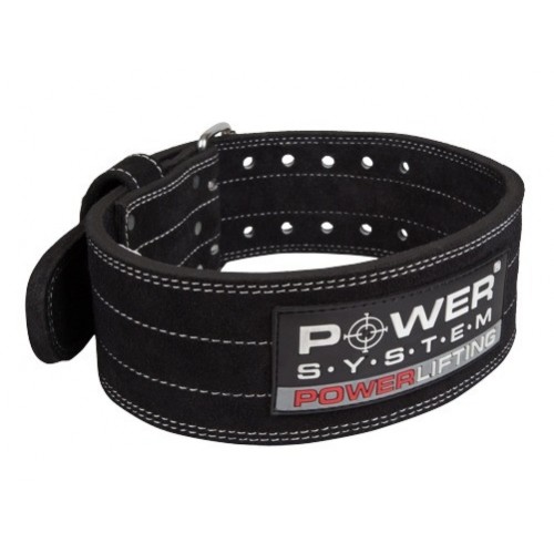 Пояс для пауерліфтингу Power System PS-3800  PowerLifting M, шкіряний, чорний, код: PS-3800_M_Black_Black