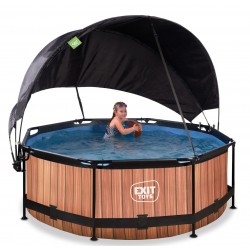Басейн каркасний Exit "Дерево" з тентом, 244х76 см, код: 30.35.08.10